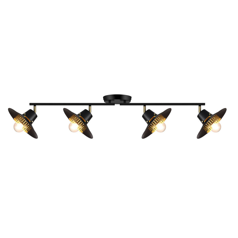 Ceiling Light 4 Lamp LED Tube Matt Metal Black Adjustable Heads Industrial - Image 5