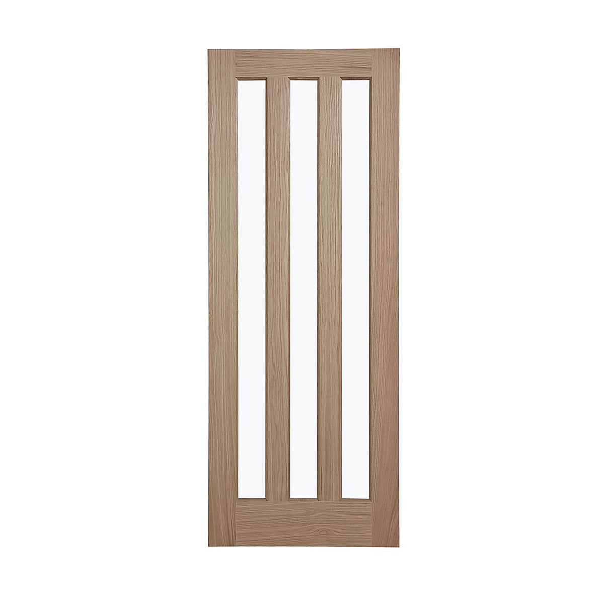 Fortia Internal Door Timber Vertical Clear Glazed Natural Oak Veneer Reversible - Image 1