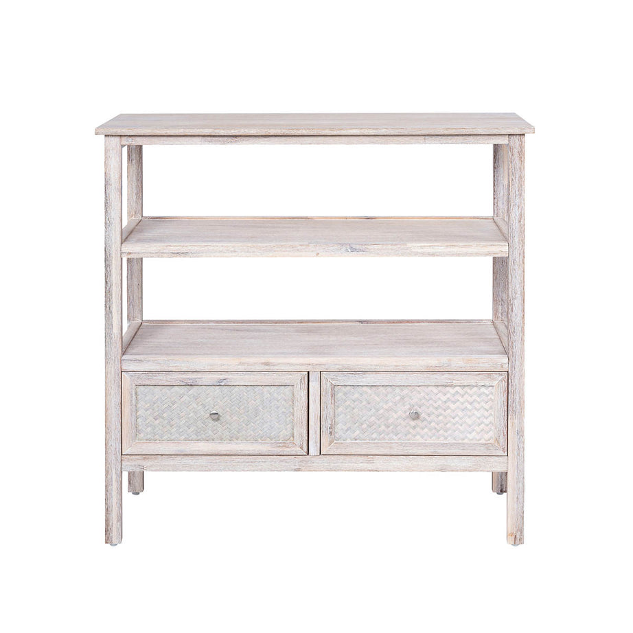 Pinilla Console Table French Chic 2 Drawer Matt White (H)800mm (W)800mm (D)300mm - Image 1