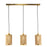 Ceiling Light 3 Way Bamboo Satin Natural Gold Effect Pendant Indoor IP20 6W - Image 4