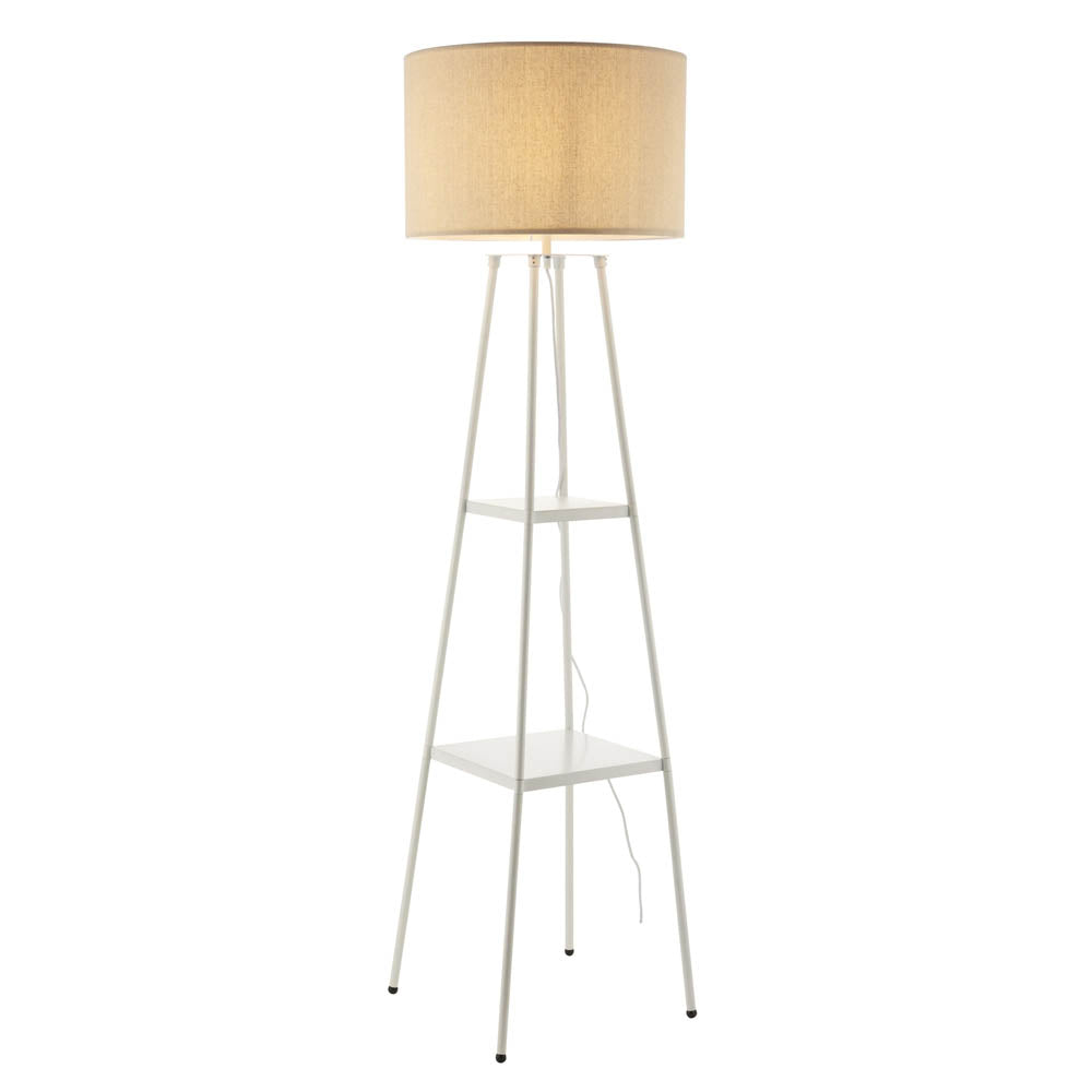 Floor Lamp With Shelf White Storage Display Modern Standing Lounge Light Home - Image 1