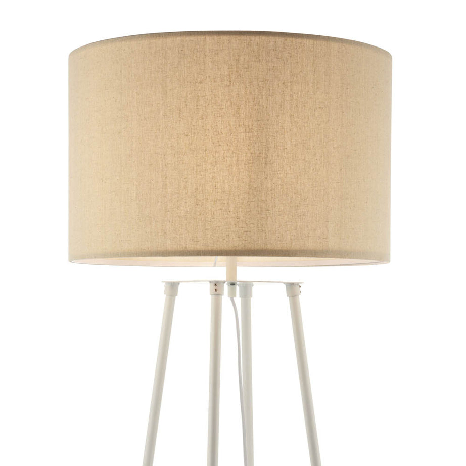 Floor Lamp 2 Tier Storage Display Shelves White Modern Bedroom Living Room - Image 4