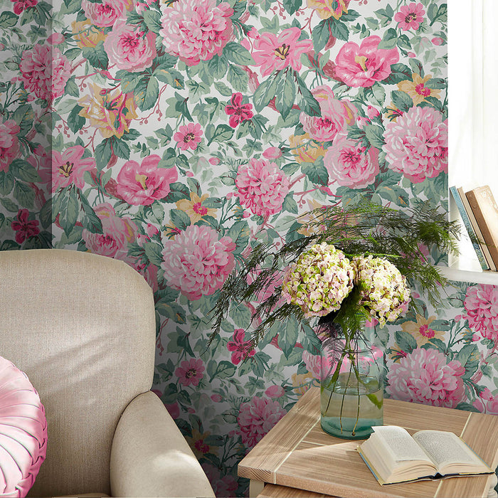 Laura Ashley Wallpaper Pink Rose Matt Floral Smooth Strippable Washable 5.2m² - Image 4