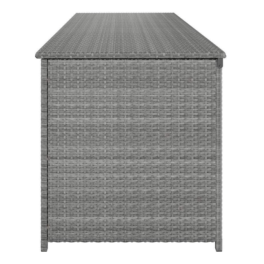 Hamilton Garden Storage Box Steeple Grey Plastic Rattan Effect (W)180 x (D)65cm - Image 5