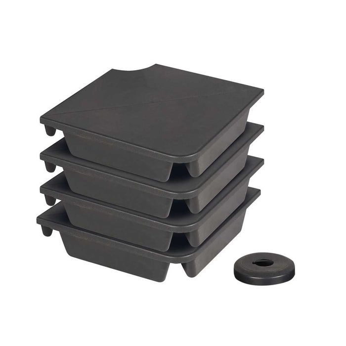 Garden Parasol Base Plastic Black Square 8.4kg Filled Up To 64 kg Set of 4 - Image 3