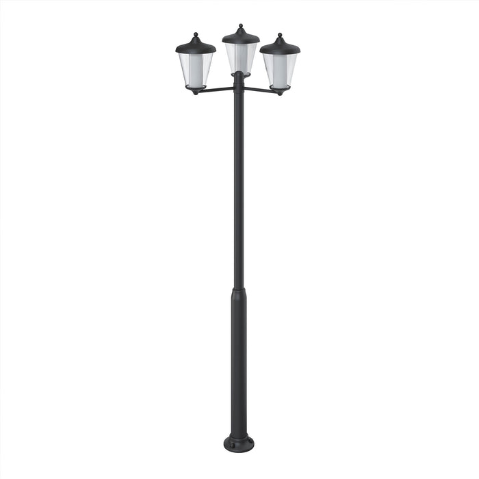 LED Post Light 3 Way Electric Garden Outdoor Lantern Dark Grey 3000lm 33W H210cm - Image 3