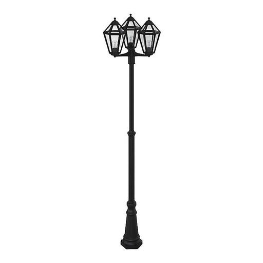 Garden Post Lamp 3 Way Black Lantern Patio Outdoor Pathway IP44 (H)237cm - Image 1