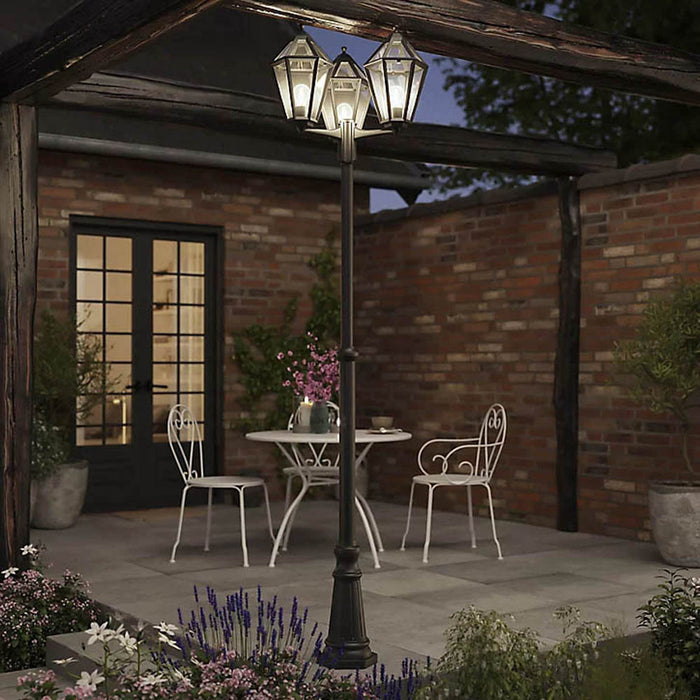 Outdoor Lantern Garden Patio Security Lamp Post 3Light Black Traditional H2370mm - Image 2