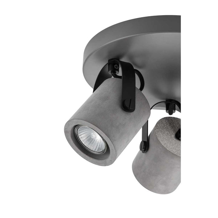 Spotlight LED 3 Lamp Plate Matt Grey Metal Ceiling Downlight Industrial - Image 4