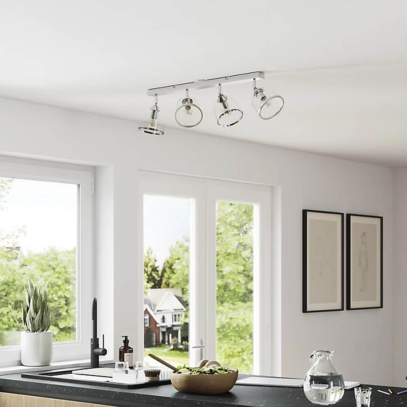 LED Ceiling Spotlight 4 Way Bar Lamp Chrome E14 Modern Living Room Bedroom 10W - Image 2