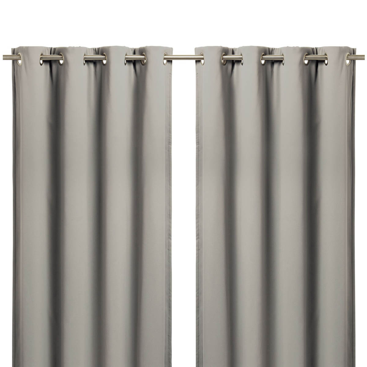 Vestris Blackout Curtain Eyelet Taupe Plain Thermal Satin (W)167cm (L)228cm Pair - Image 1