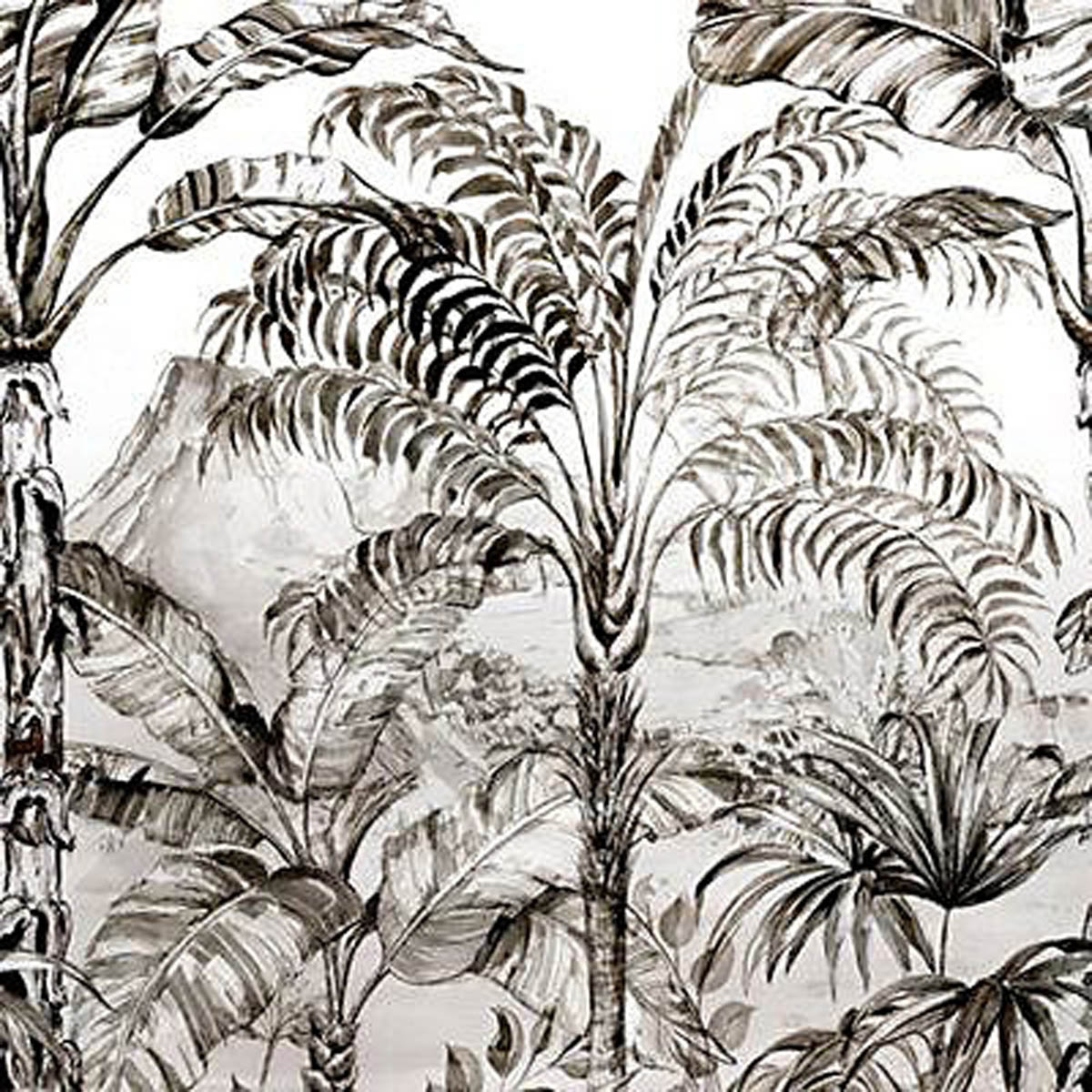 Mural Wallpaper Matt Black White Tropical Jungle Removable Washable 4.45m² - Image 5