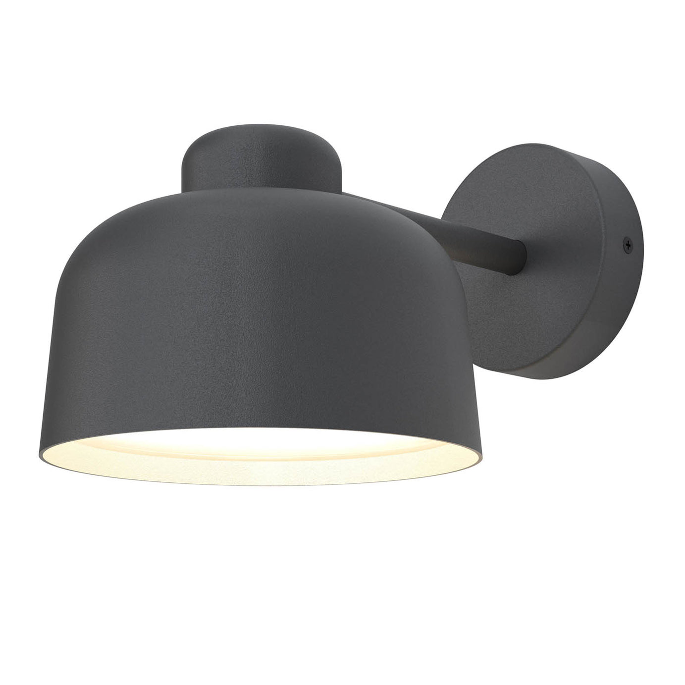 Outdoor Wall Light LED Neutral White Bell Matt Dark Grey Waterproof (Dia)18cm - Image 1