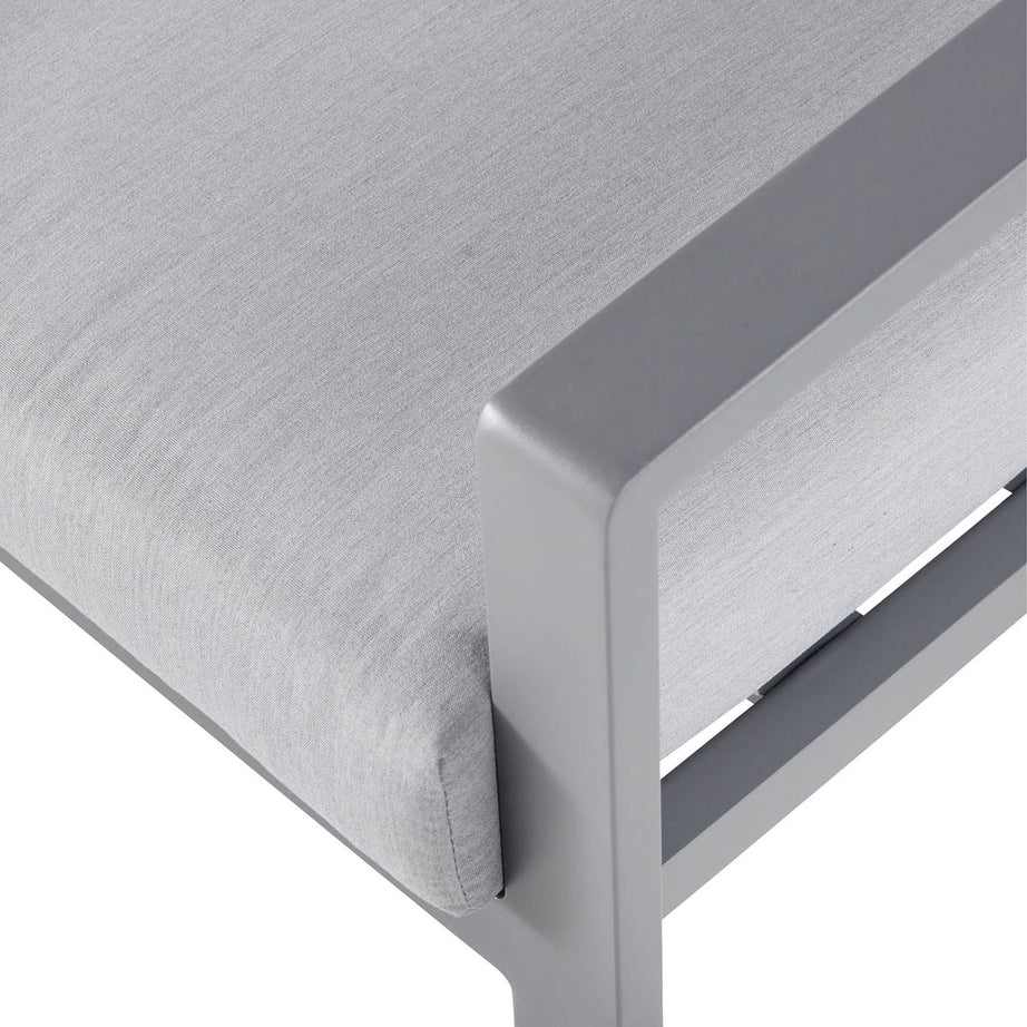 Outdoor Coffee Set 5 Seater Sofa Chair Table Steel Grey Garden Furniture - Image 6