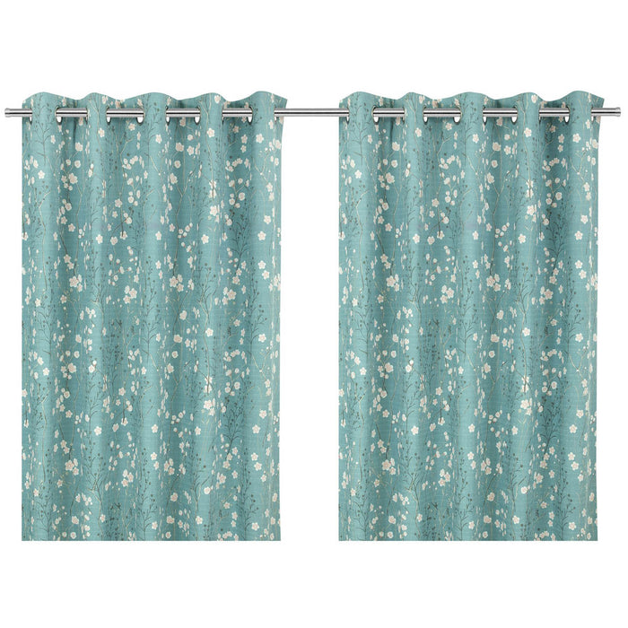 Curtain Lined Metal Eyelet Blossom Spring Flower Tree (W)228cm (L)228cm Pair - Image 3