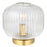 Table Lamp Ribbed Clear Glass Steel Brushed Gold Effect Dimmable Vintage - Image 2