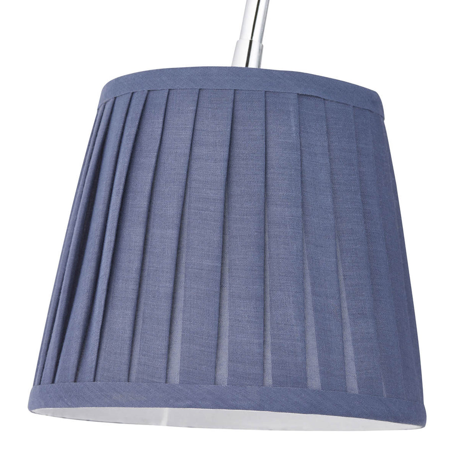 Ceiling Light 3 Lamp LED Pleated Fabric Navy Silver Metal Dimmable Contemporary - Image 4