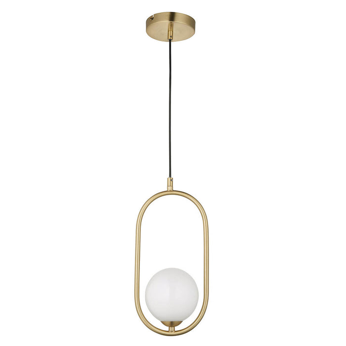 LED Pendant Ceiling Light Oval Gold Effect Adjustable Drop Dimmable (Dia)165mm - Image 3