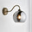 Wall Light LED Ribbed Smoked Glass Steel Bronze Antique Brass Effect Dimmable - Image 2