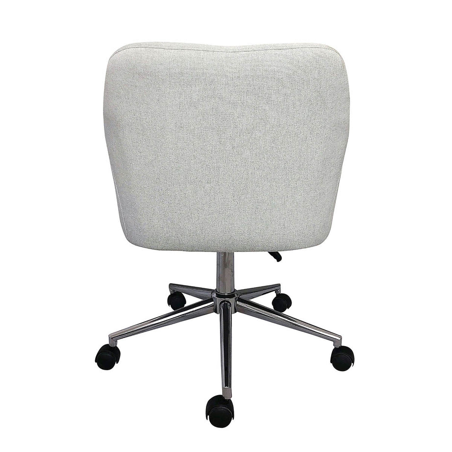Office Chair Light Grey Linen Effect Swivel Modern (H)875mm (W)610mm (D)600mm - Image 4