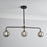 Ceiling Light 3 Way Multi Arm Matt Black Smoked Globe Glass Shades Modern - Image 1