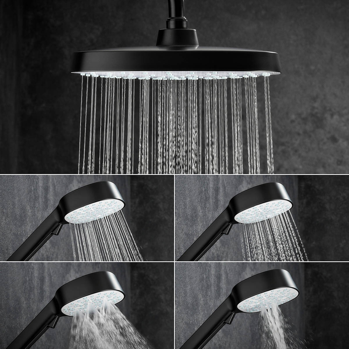 Mira Thermostatic Mixer Shower Matt Black Dual Square Head Modern Bathroom - Image 5