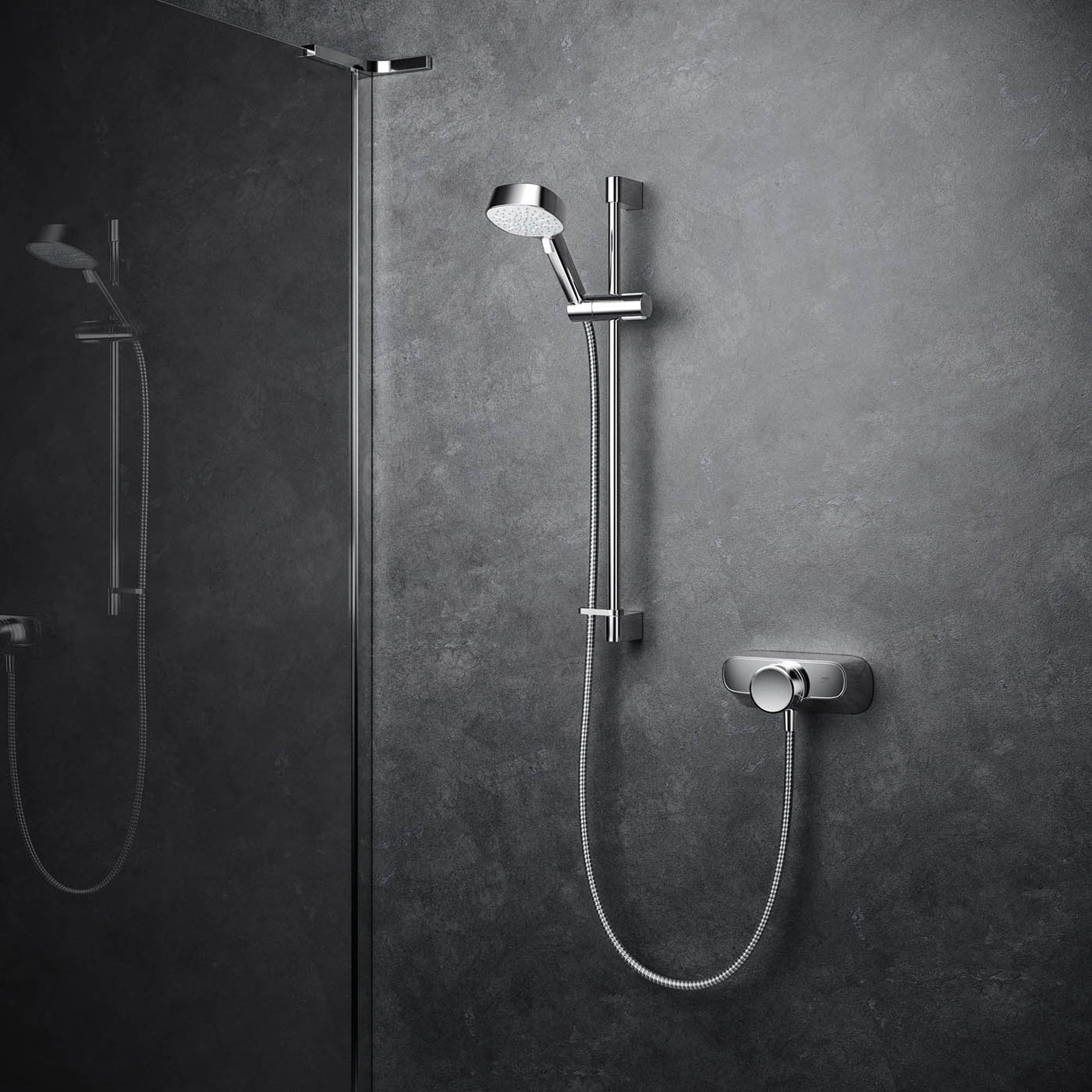 Mira Form Chrome effect Rear fed Thermostatic Mixer Shower & 1.25m hose length - Image 4