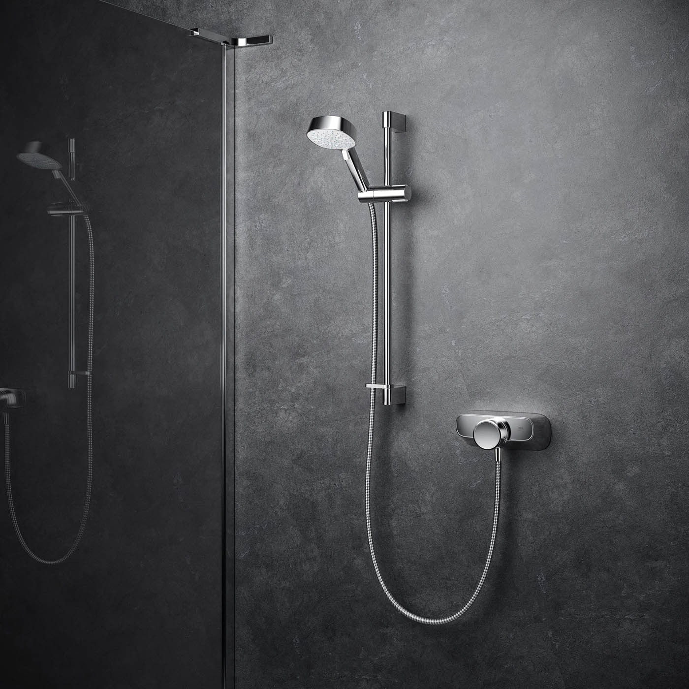 Mira Form Chrome effect Rear fed Thermostatic Mixer Shower & 1.25m hose length - Image 4