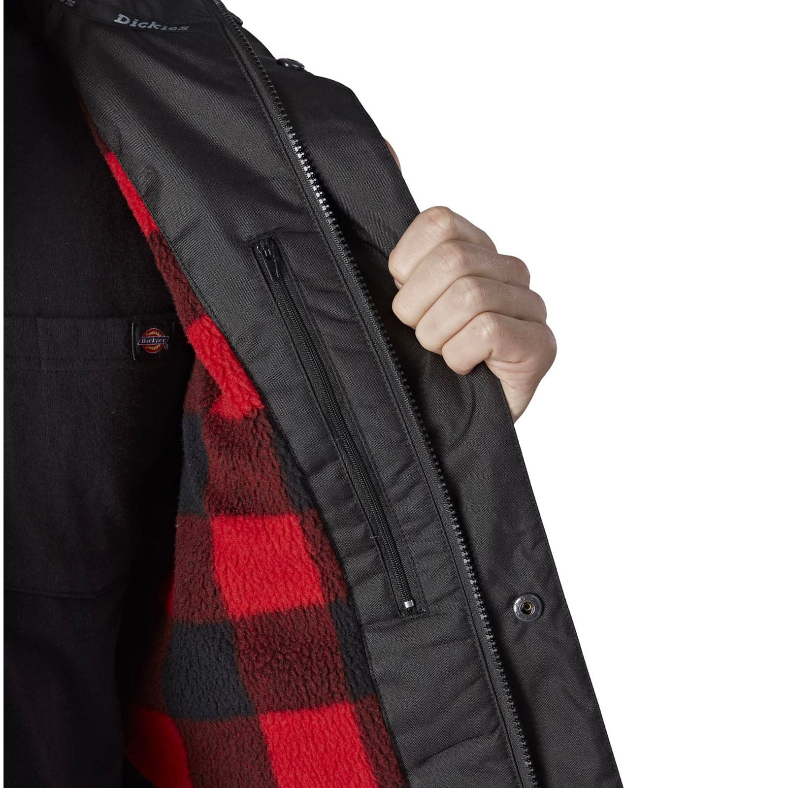 Dickies Mens Gilet Body Warmer Black Sleeveless Zipped Water Resistant Size L - Image 4