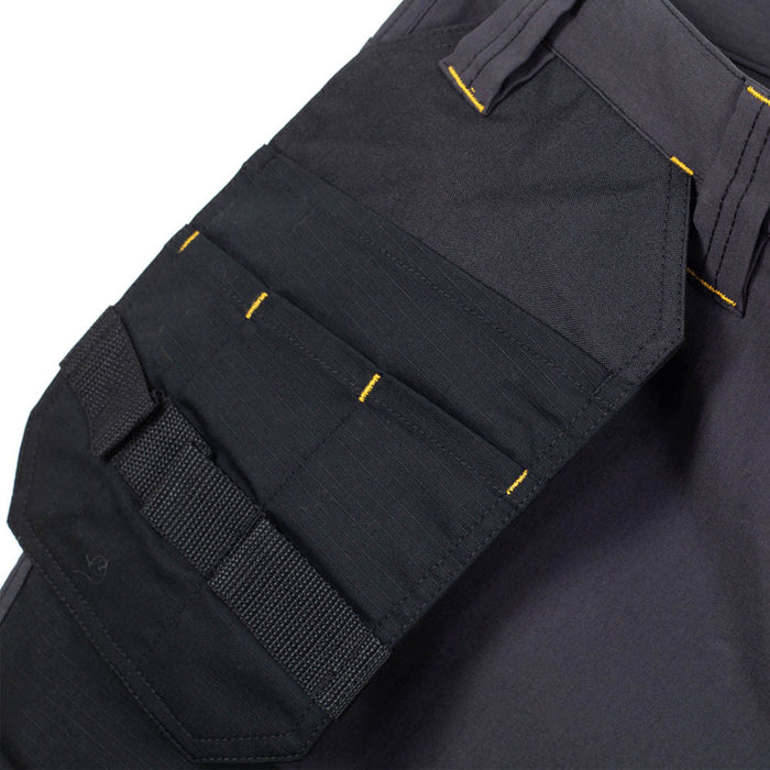 DeWalt Work Shorts Mens Slim Fit Grey Black Lightweight Multi Pockets Cargo W36" - Image 3