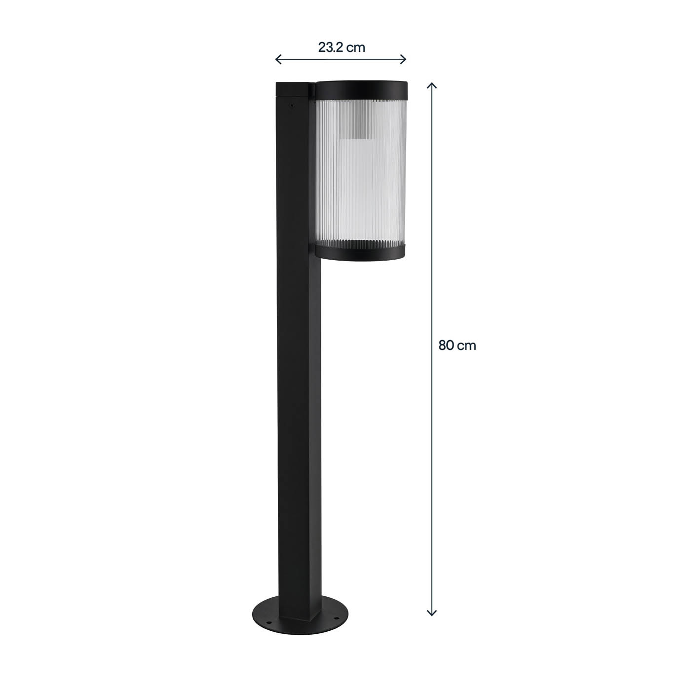 GoodHome Outdoor Post light 1 lamp Phuket Black Mains-powered (H)800mm - Image 4