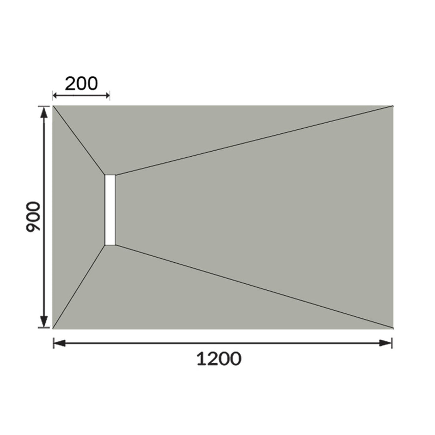 Aquadry Rectangular End drain Shower tray (L)1200mm (W)900mm (H) 30mm - Image 2