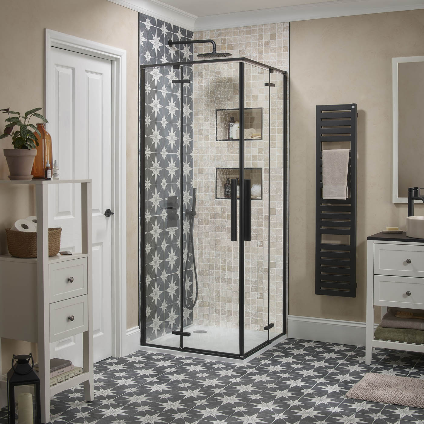 Aquadry Oria Matt Black Wall-mounted Shower arm - Image 2
