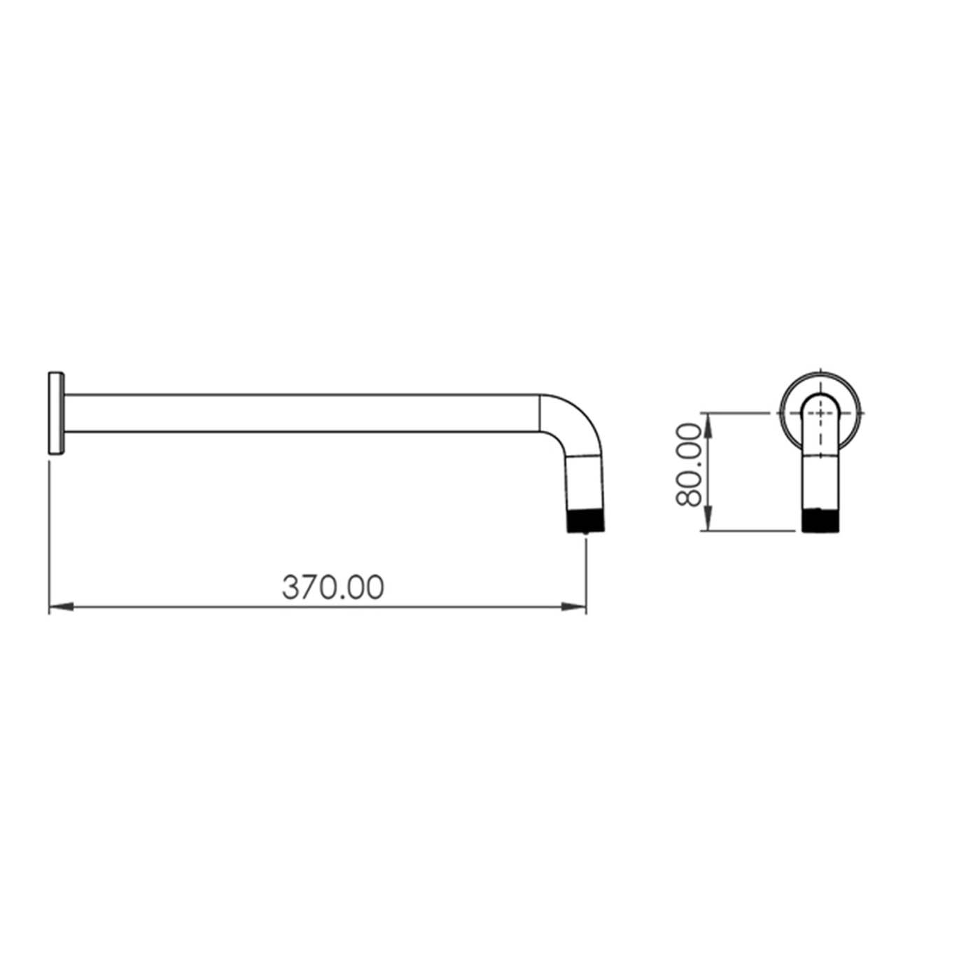 Aquadry Oria Matt Black Wall-mounted Shower arm - Image 4