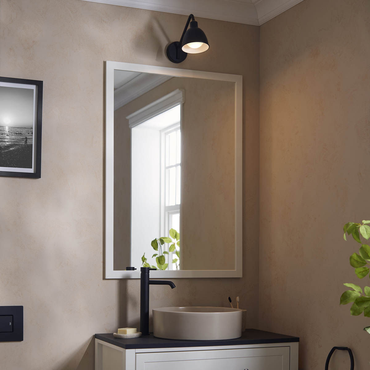 Aquadry Bathroom Sink Tap Tall Matt Black Brass Round Single Lever Contemporary - Image 8