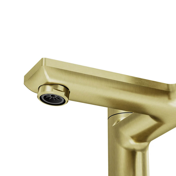 Bath Filler Tap Mixer Satin Brass Effect Lever Bathroom Deck Contemporary - Image 7