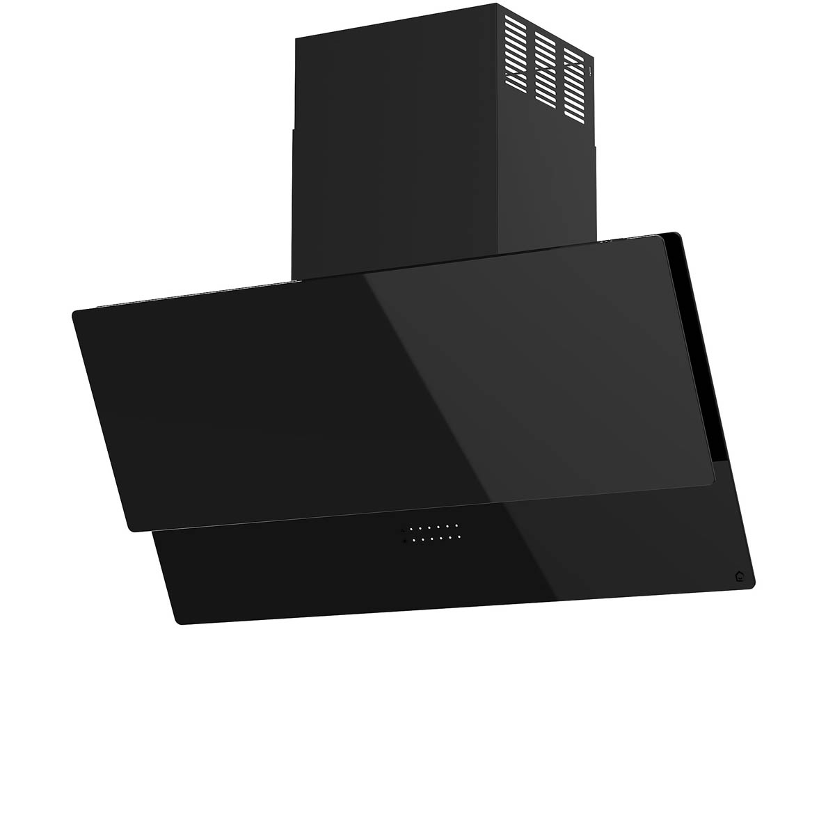 Cooker Hood Angled GHAG90PLAS Black Steel Glass Extractor Fan (W)89.8cm - Image 1