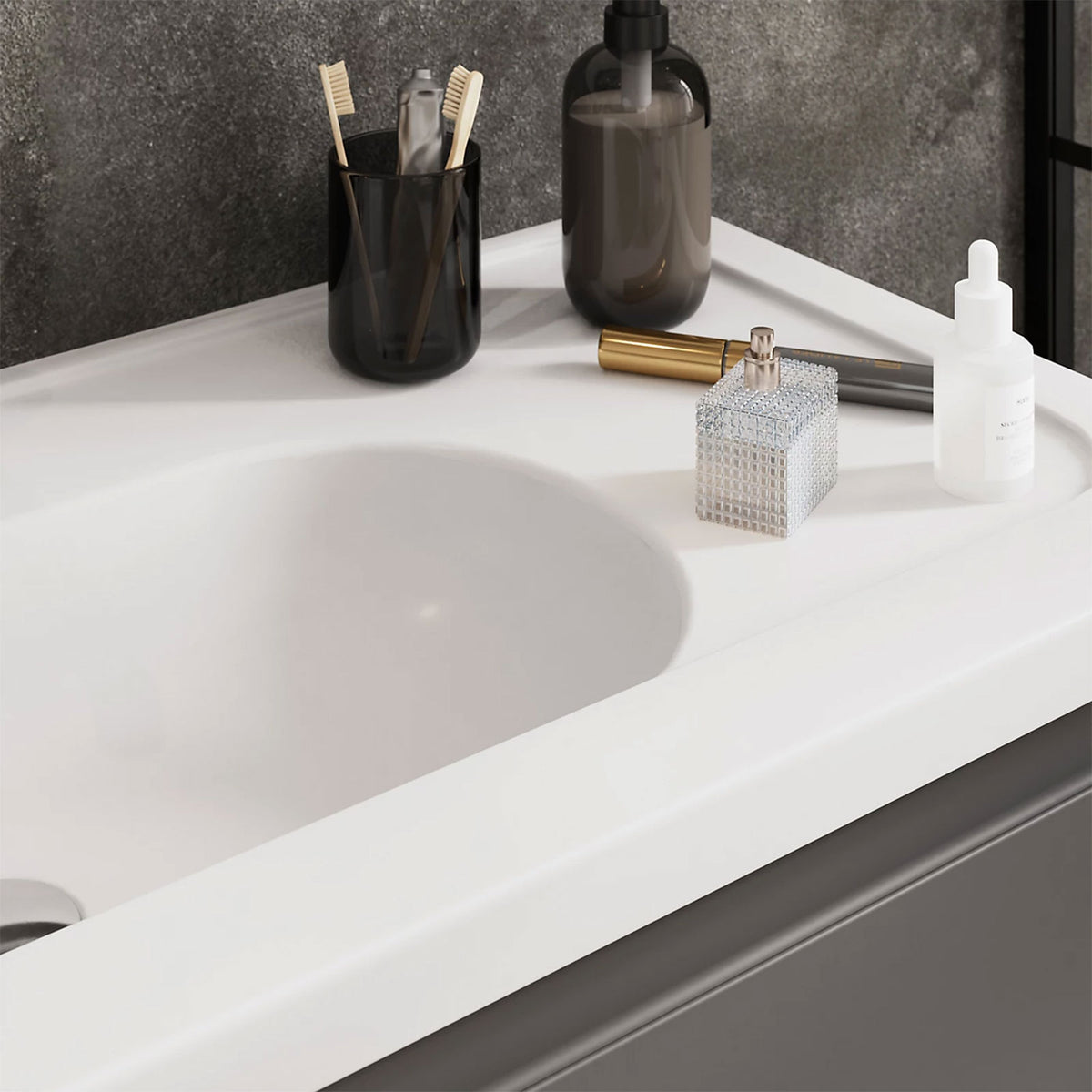 GoodHome Levanna Gloss White Rectangular Vanity Basin (W)80.6cm - Image 4