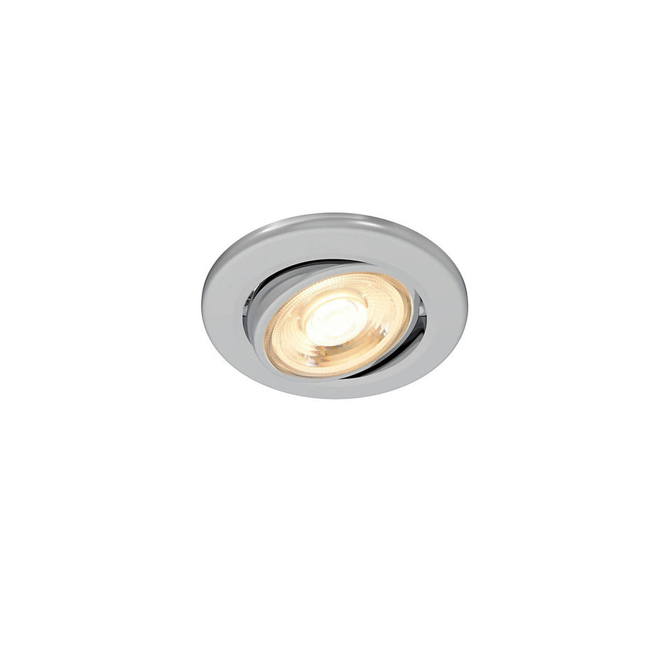 LED Downlights Adjustable Fire-Rated Chrome Effect Warm Neutral White Pack of 6 - Image 1