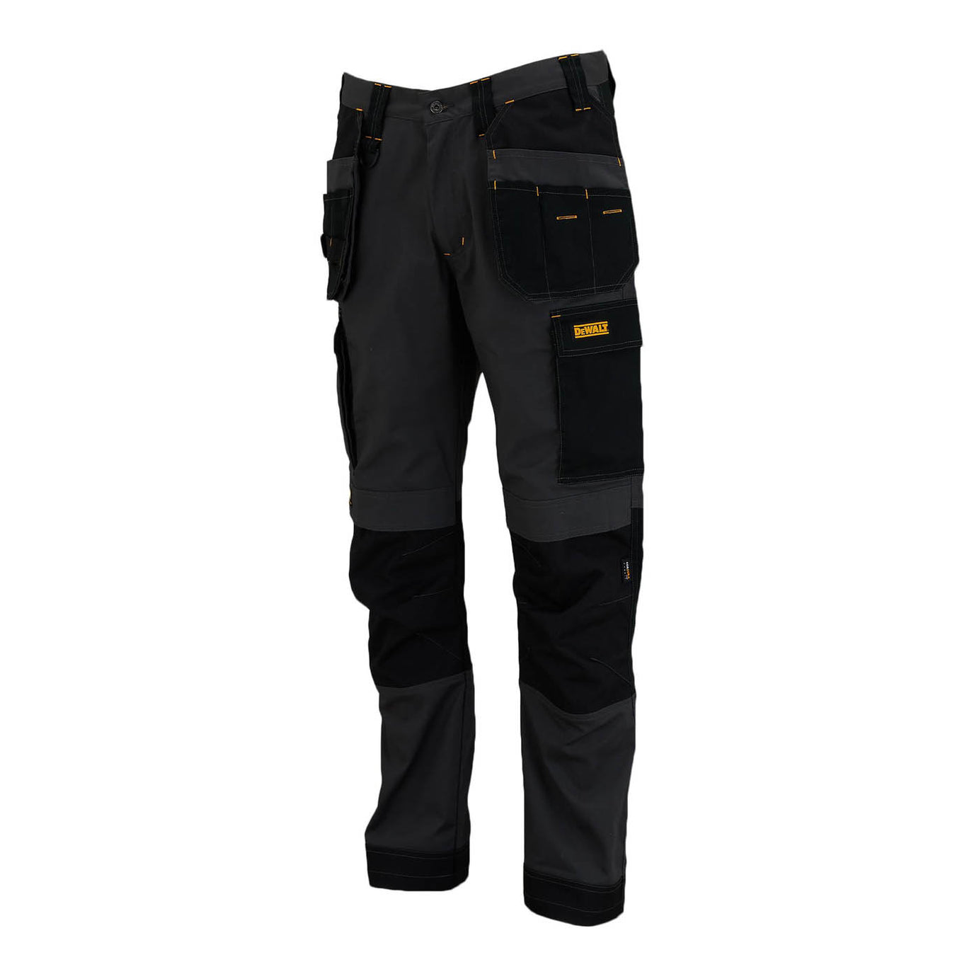 DeWalt Mens Trousers 9 Pocket Grey Black Slim Fit Comfortable W36" L31" - Image 3