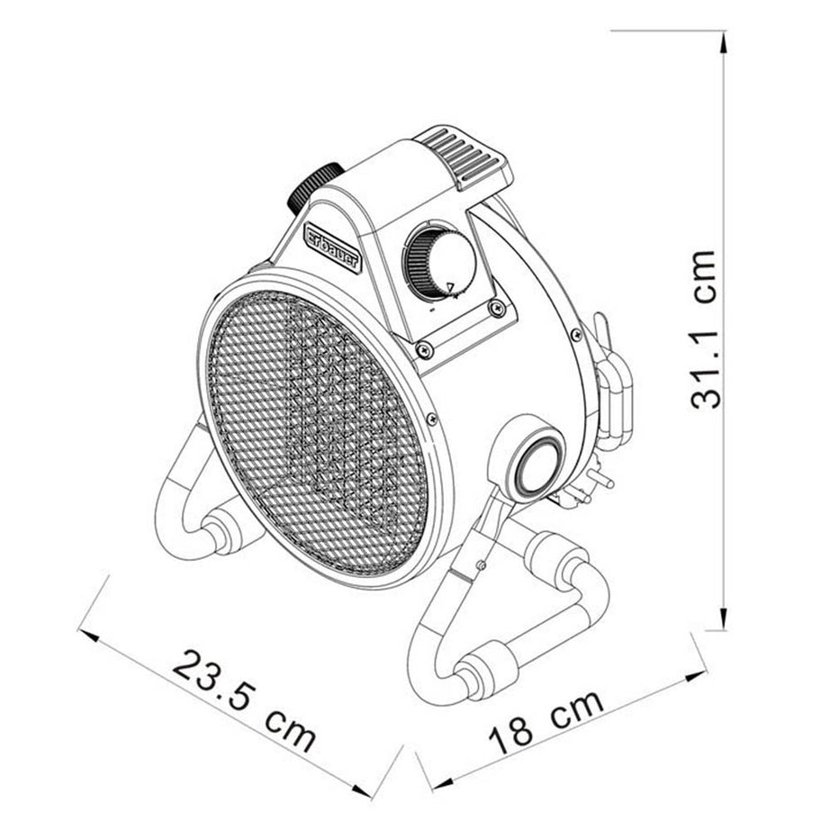 Erbauer Space Heater Cooler Workshop Electric Garage Portable Compact Fan - Image 2