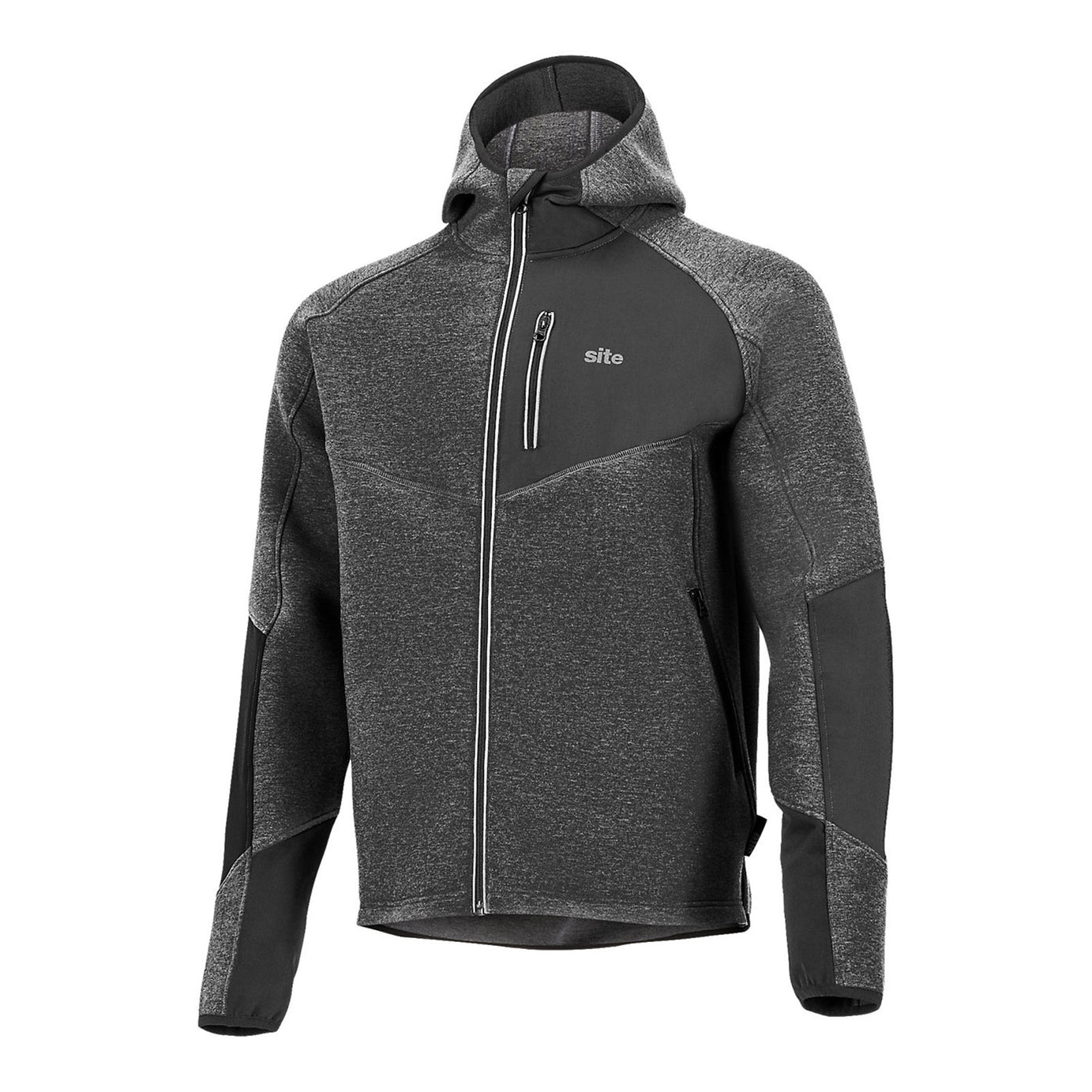 Site Suter Hooded Sweatshirt Grey Black XL Workwear Pullover Hoodie - Image 3