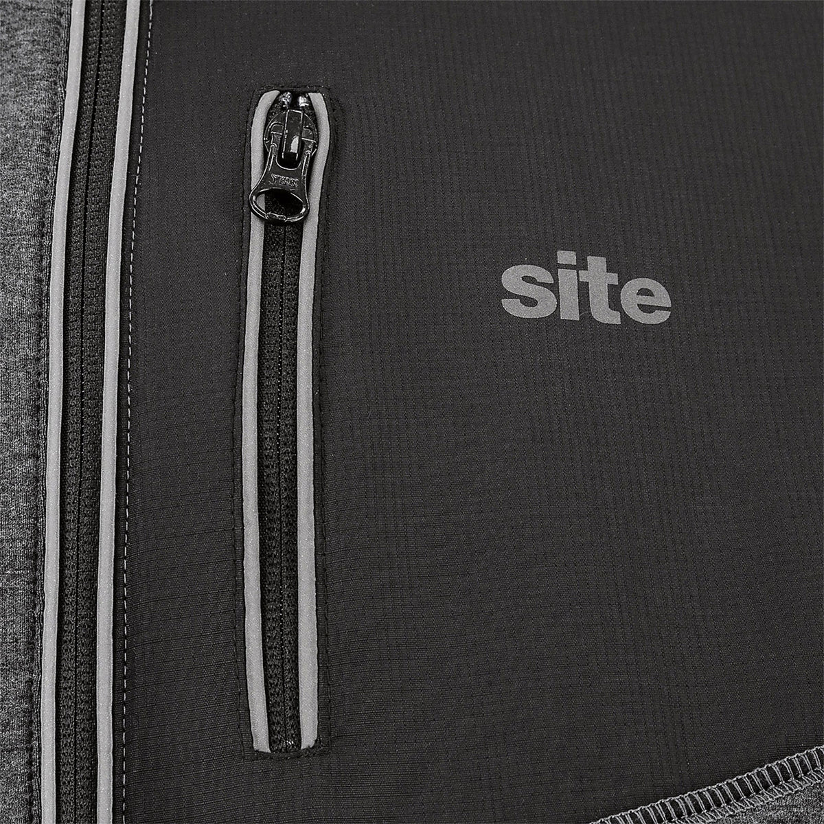Site Hooded Sweatshirt Grey Black XL Workwear Zip Hoodie Suter - Image 7