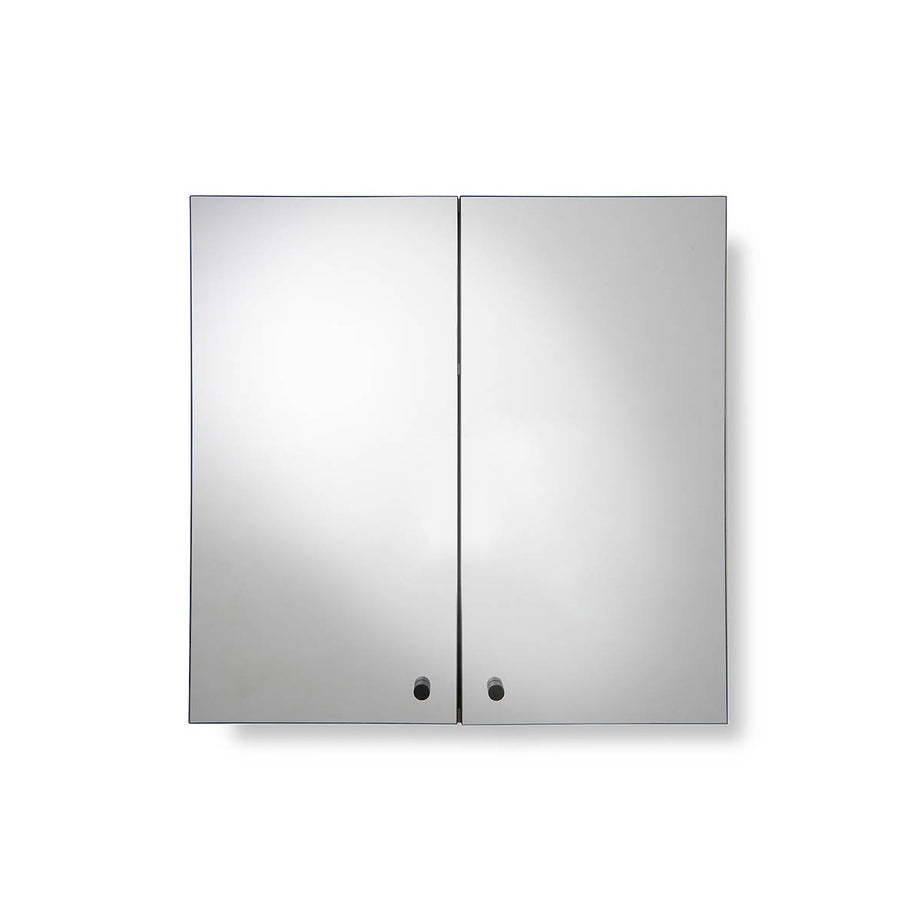 Croydex Bathroom Cabinets Wall Mounted Mirrored Double Door Matt Brown 60x60x18 - Image 5