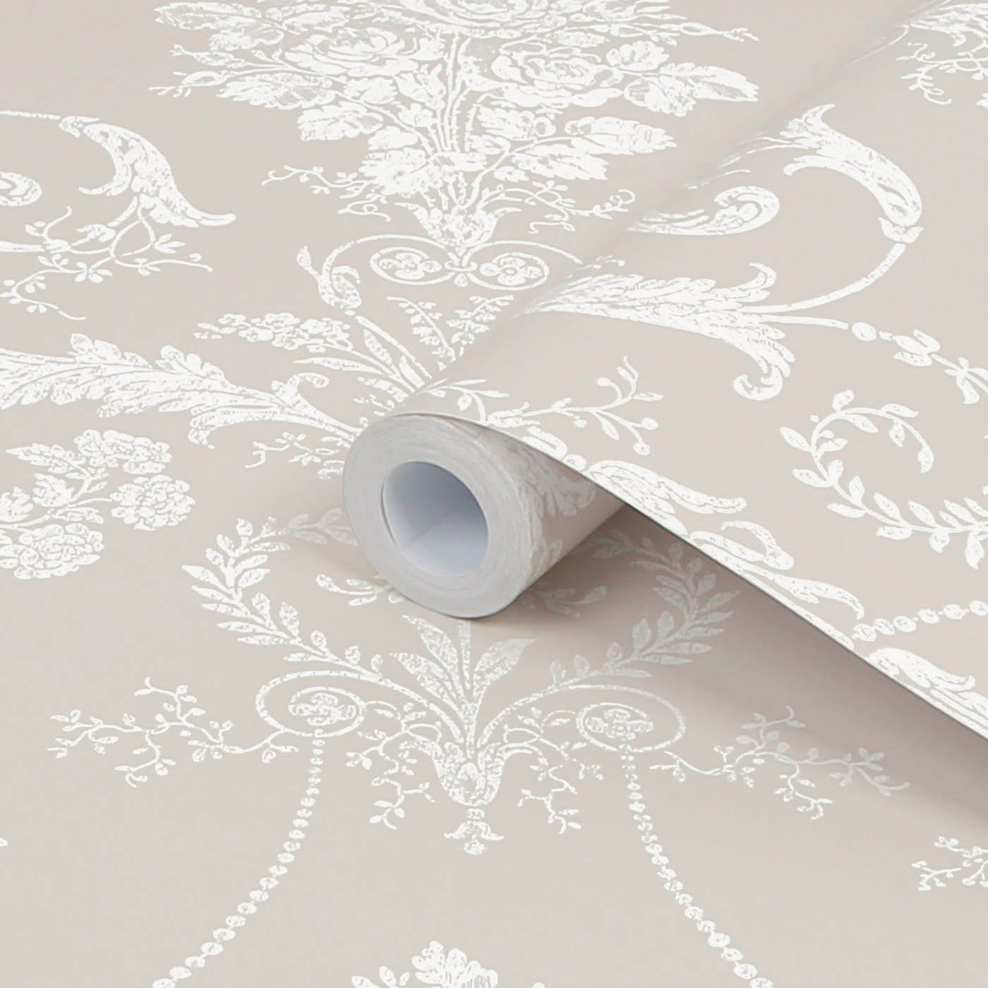 Laura Ashley Wallpaper Damask White Dove Grey Matt Smooth Washable 5.2m² - Image 6