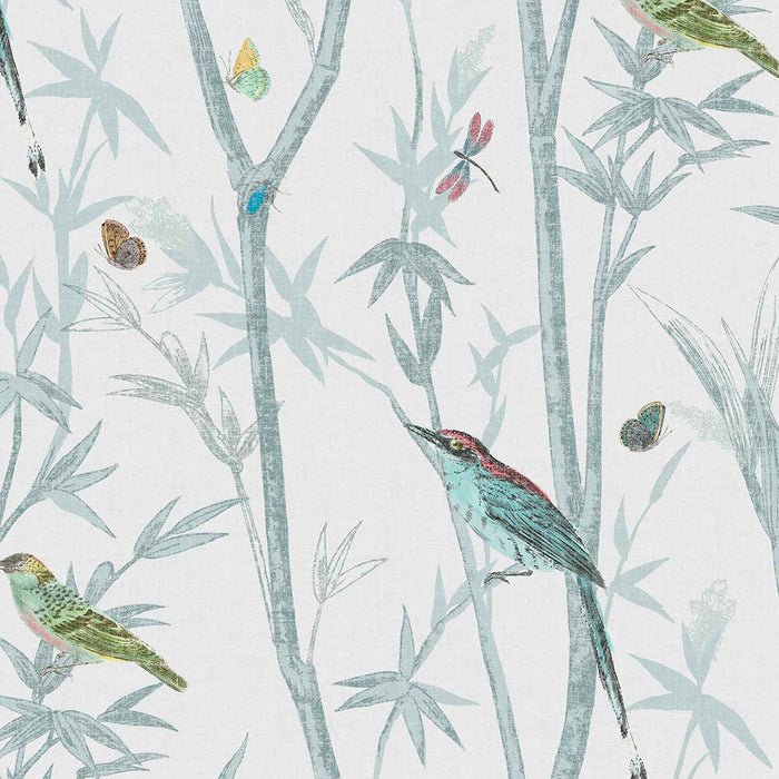 Next Wallpaper Chinoiserie Bird Trail Duck Egg Matt Smooth Modern 5.3m² - Image 4