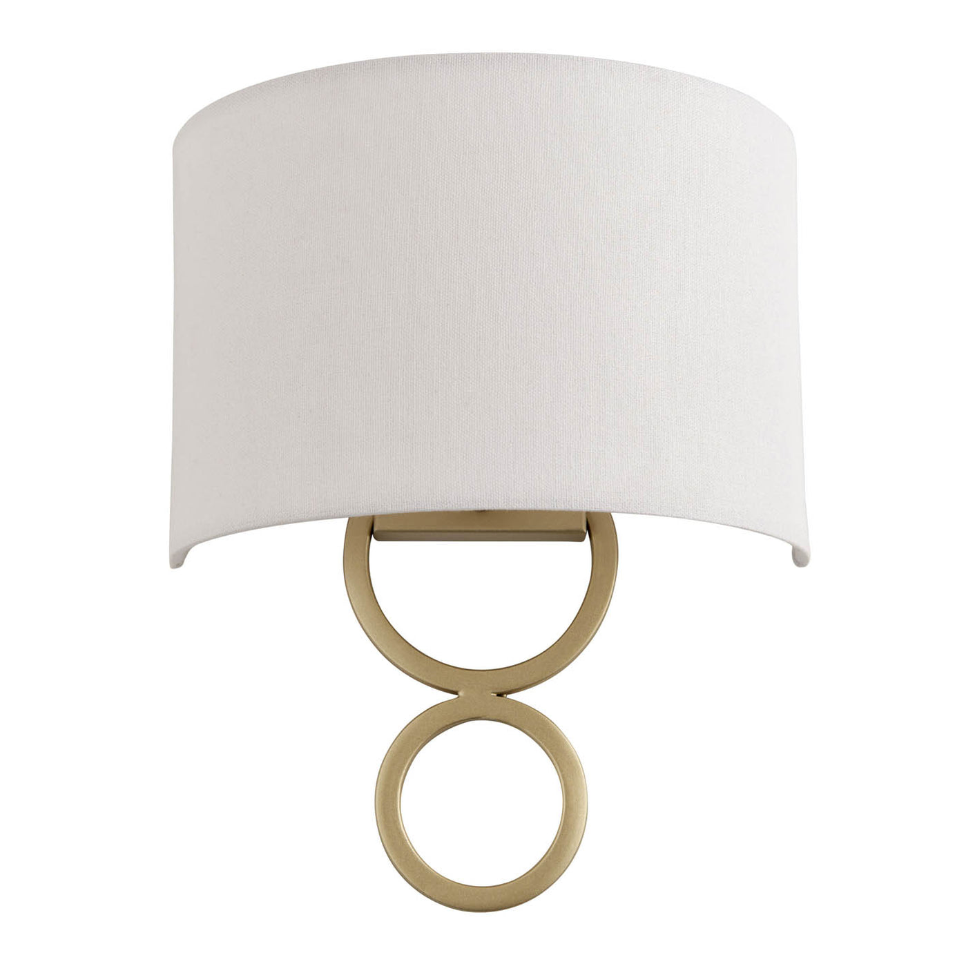 Wall Light Satin Gold Effect White Faux Linen Shade Modern (H)29.2 x (W)24 cm - Image 4