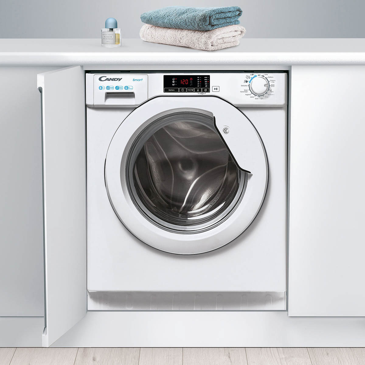 Candy Integrated Washing Machine 8Kg CBW48D1W4-80 White Built In 1400rpm - Image 2