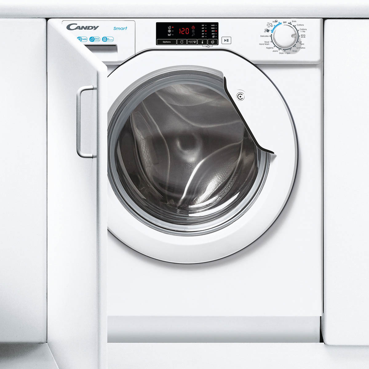 Candy Integrated Washing Machine 8Kg CBW48D1W4-80 White Built In 1400rpm - Image 4