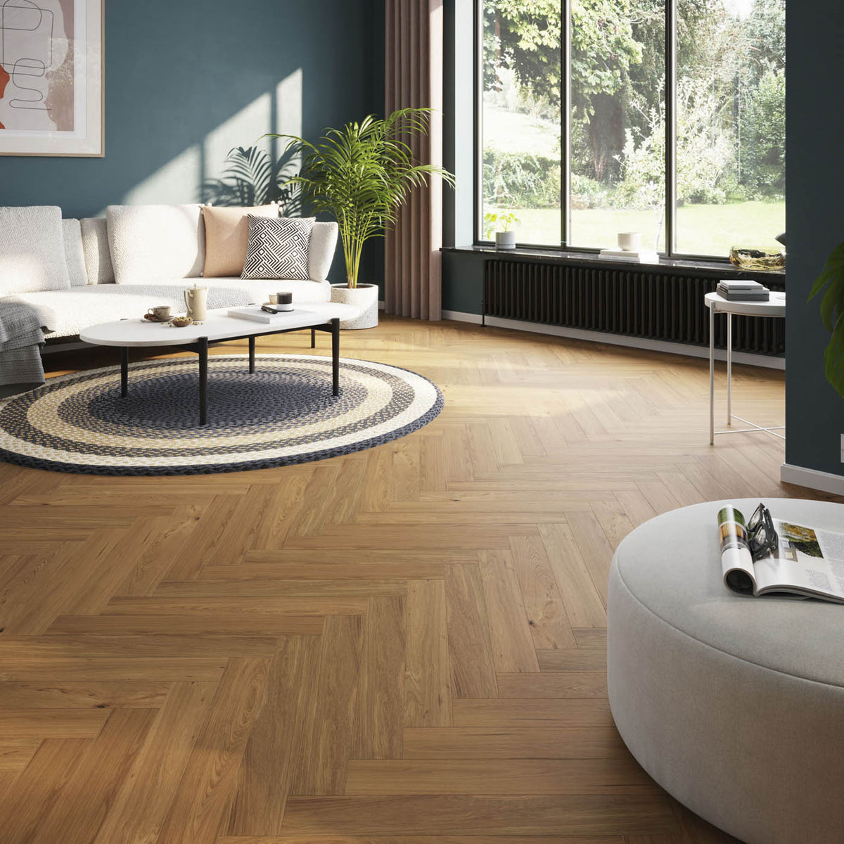 Oak Hardwood Flooring Herringbone  Wood Top Layer Classic T14mm 1.94m² - Image 2